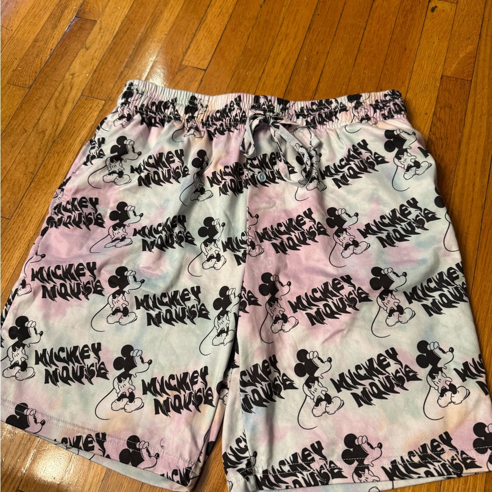 Disney Mickey Mouse Pink and White Bike Shorts
